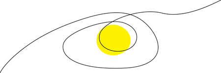 Continuous thin line broken egg. Hand drawn omelet, minimalist lined omelette shape, sketch doodle eggs vector illustrationのイラスト素材