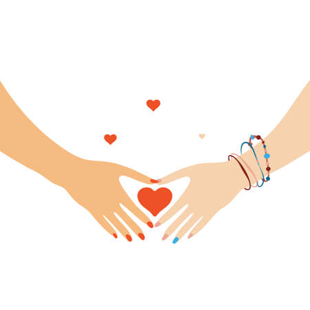 Hand holding heart icon. Give love symbol, volunteer sign, donation concept, nonprofit pictogram, charity vector illustrationのイラスト素材