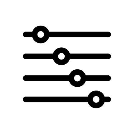 web filter icon. Level regulator symbol, control sign, audio setting graphic element, web filter button, volume pictogram vector illustrationのイラスト素材