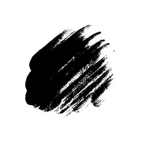 brushstroke. Black paintbrush background texture, brushstroke painted frame, ink paint banner, splash stain vector illustrationのイラスト素材