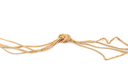 String bow isolated. Jute rope bows, packaging cord knots, knotted rustic gift, eco-friendly natural...