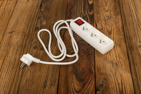 Power strip isolated. Extension cable, electricity strip, home socket, power extender, extension...