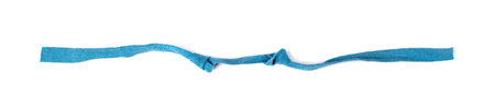 Braid Isolated, Cotton Rope, Blue Packaging Cord, Eco-Friendly Natural Blue Rope on White Backgroundの写真素材