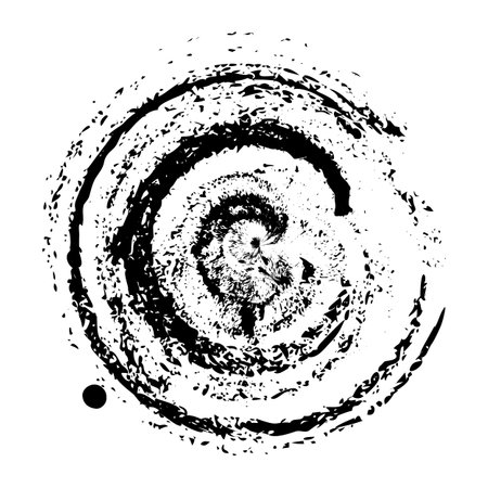 Round Grunge Shape Texture, Rough Circle Stamp, Black Paint Ring Frame, Brush Sale Certificate, Round Grunge Shape Vector Texture Backgroundのイラスト素材