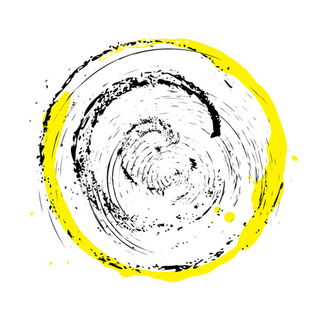 Round Grunge Shape Texture, Rough Circle Stamp, Black Paint Ring Frame, Brush Sale Certificate, Round Grunge Shape Vector Texture Backgroundのイラスト素材
