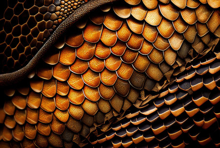 Snake Skin, Fantastic Reptile, Dragon Scales Texture Background, Python Leather Imitation,...