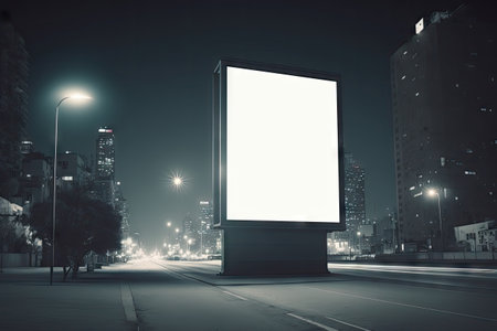 Blank City Billboard, Outdoor Advertising Template, Street Banner Mockup, Big Signboard, Blank City Billboard, Abstract Generative AI Illustrationの素材