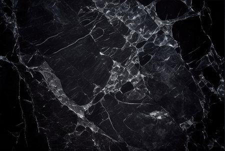 Black Marble Background, Luxury Granite Texture, Natural Marble Stone Pattern, Generative AI Illustrationの素材