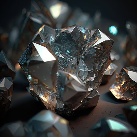 Diamond Crystal Texture Background, White Diamonds, Raw Gemstone Transparent Crystals, Diamond Druse Pattern, Generative AI Illustrationの素材