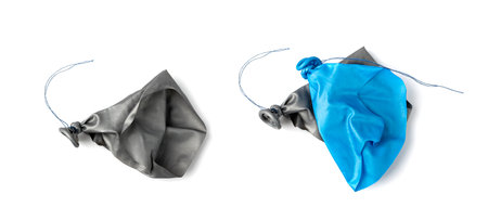 Popped Balloon Isolated, Deflated Ball, Burst Ballon, Latex Rubber Garbage, Popped Balloon on White...