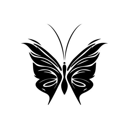 Butterfly Icon, Moth Symbol Set, Flying Insect Silhouette, Butterflies Wings Pictogram, Butterfly Vector Illustration On White Backgroundのイラスト素材