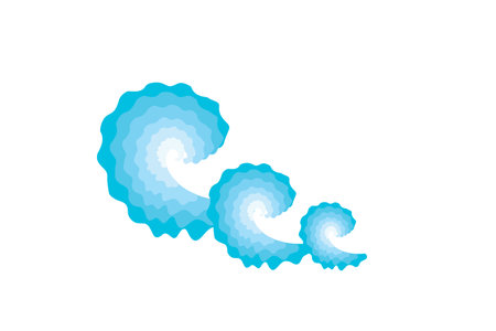 Sea Wave Icon, Blue Water Symbol, Surfing Sign, Ocean Ripple Isolated, river Oceanic Flowing Sign, Bending Lines, Sea Wave Vector Illustrationのイラスト素材