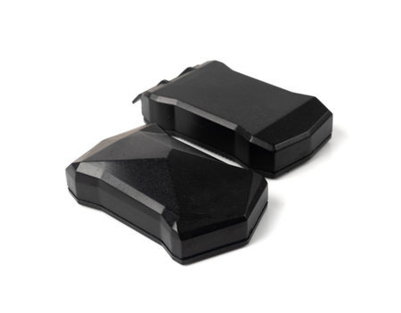 Aquarium Magnet for Cleaning Glass from Algae, Useful Fish Tank Equipment, Black Aquarium Magnet on White Backgroundの写真素材