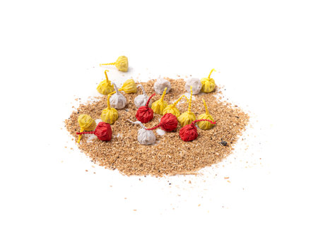 Small Firecrackers Isolated, Celebration Dynamite, Kids Pyrotechnics, Fire Cracker on White Backgroundの写真素材