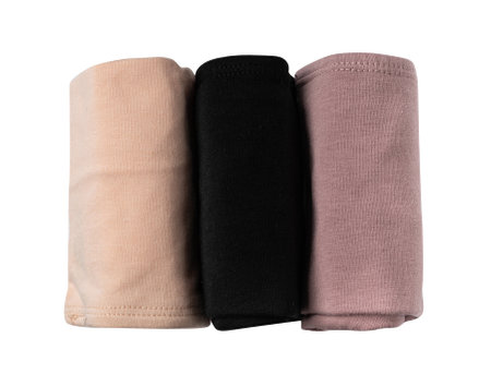 New Panties Isolated, Simple Cotton Underwear, Color Woman Pants, Folded Panty, Underpants on White Background Top Viewの写真素材