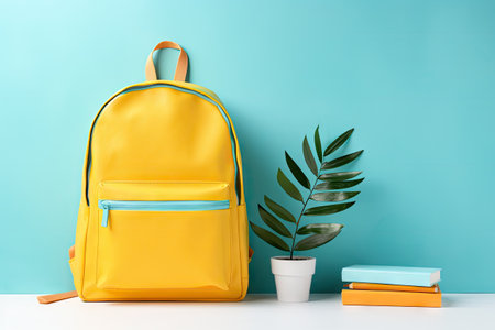 School Backpack, Color College Bag, Colorful Knapsack, Full College Baggage, Study Haversack School Backpack Generative AI Illustrationの素材