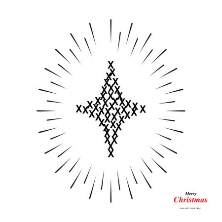 Christmas Star Shape Made of X Icons. Cross Signs and Xmas Star Silhouette, New Year X Conceptのイラスト素材