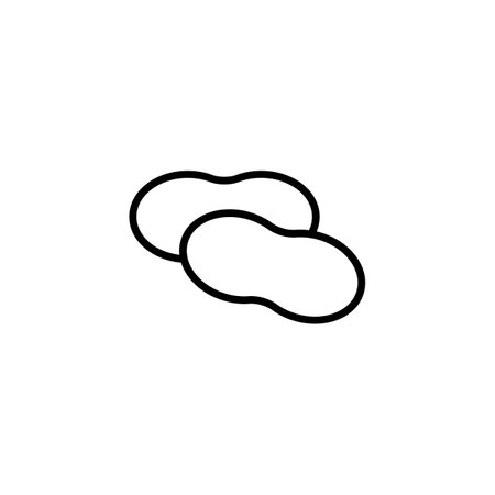 Peanut Icon, Groundnut Pictogram, Pea Nuts Snack Symbol, Peanuts Sign, Simple Line Peanut Nutshell Icon, Minimal Vector Illustrationのイラスト素材