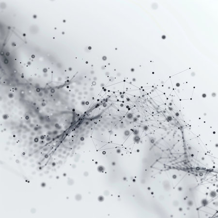 Big Data Background, Abstract Digital Technology Flow Pattern, Big Data 3d Particles, Copy Space, Generative AI Illustrationの素材