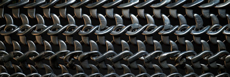 Chain Mail Texture, Chain Armor Hauberk Background, Medieval Knight Chainmail, Copy Space, Generative AI Illustrationの素材