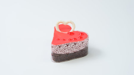 Heart shaped cake for Valentine's Day or Mother's Day on a white background. isolateの写真素材
