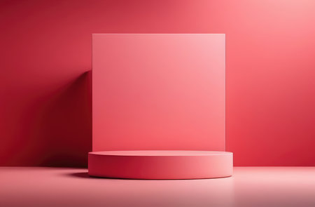 abstract background for cosmetic products in pink tones, minimalistic style. product display podium.の素材