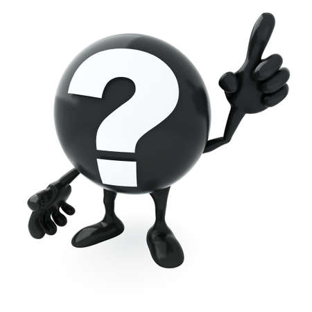 3d abstract character question on white backgroundの写真素材