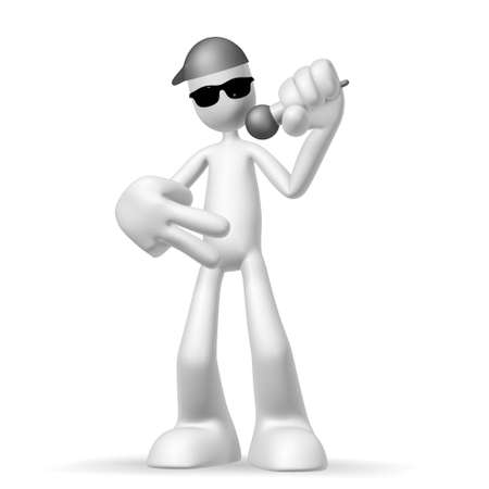 Isolated abstract 3D character on white backgroundの写真素材