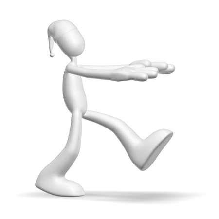 Isolated abstract 3D character on white backgroundの写真素材