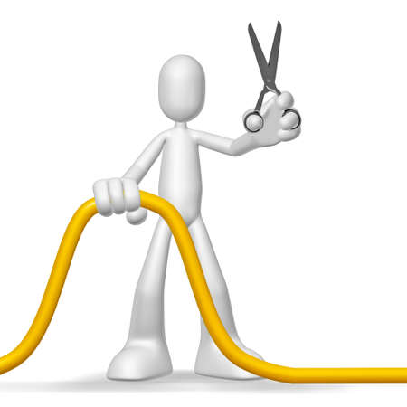 Isolated abstract 3D character on white backgroundの写真素材