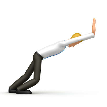 Illustration of an abstract character on a white background for use in presentations, etc.の写真素材