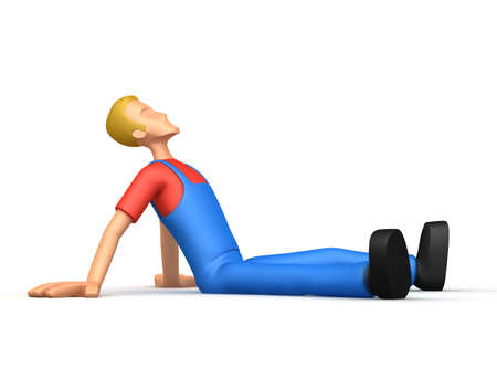 Illustration of an abstract character on a white background for use in presentations, etc.の写真素材