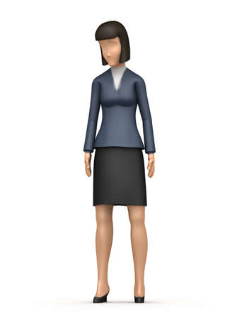 Illustration of an abstract character on a white background for use in presentations, etc.の写真素材