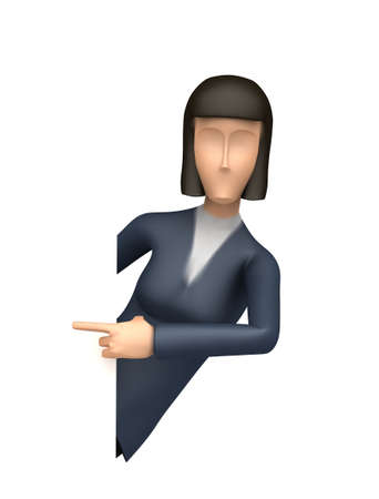 Illustration of an abstract character on a white background for use in presentations, etc.の写真素材