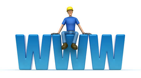 Illustration of an abstract character on a white background for use in presentations, etc.の写真素材