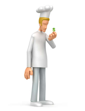 Illustration of an abstract character on a white background for use in presentations, etc.の写真素材