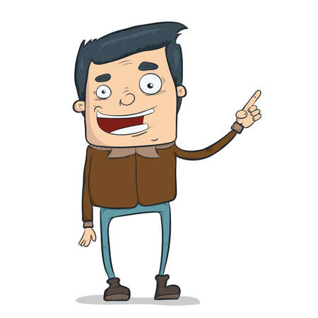 illustration of funny cartoon character  doing presentationのイラスト素材