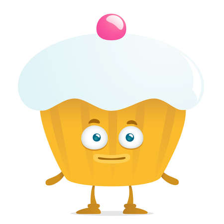 illustration of cartoon funny cake isolated on white backgroundのイラスト素材