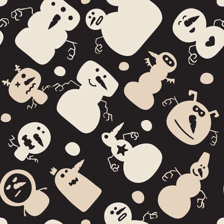 Snowman Seamless Patternsのイラスト素材