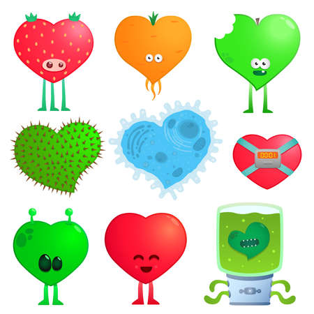 crazy heartsのイラスト素材