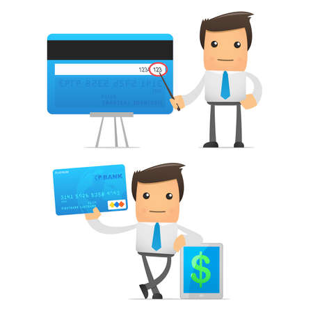 set of funny cartoon managerのイラスト素材