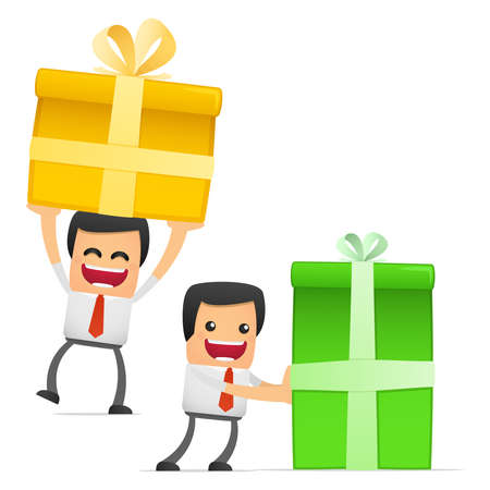 set of funny cartoon managerのイラスト素材