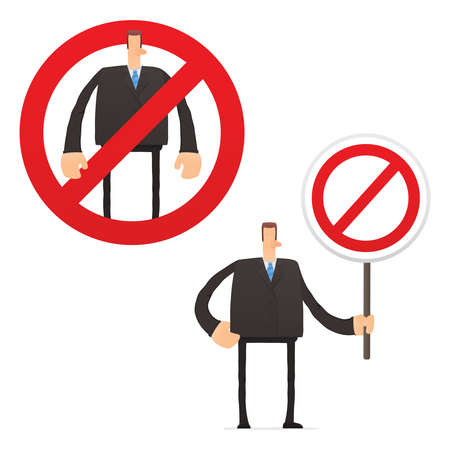 set of funny cartoon businessmanのイラスト素材