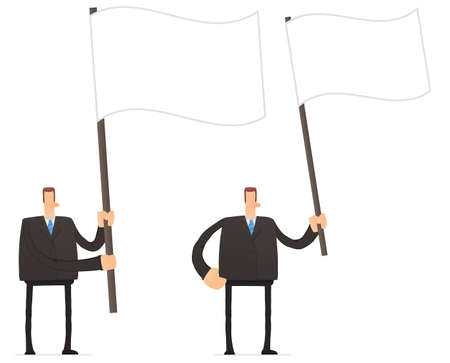 set of funny cartoon businessmanのイラスト素材