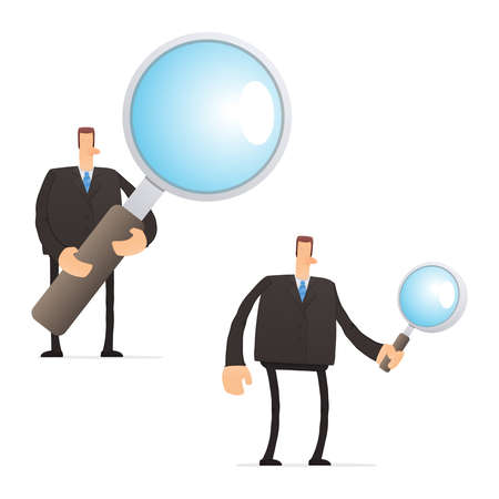 set of funny cartoon businessmanのイラスト素材