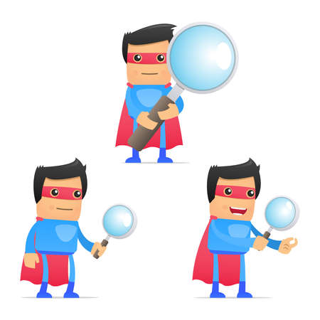 set of funny cartoon superheroのイラスト素材