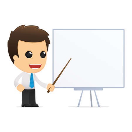 funny cartoon office workerのイラスト素材