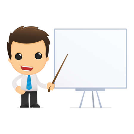 funny cartoon office workerのイラスト素材
