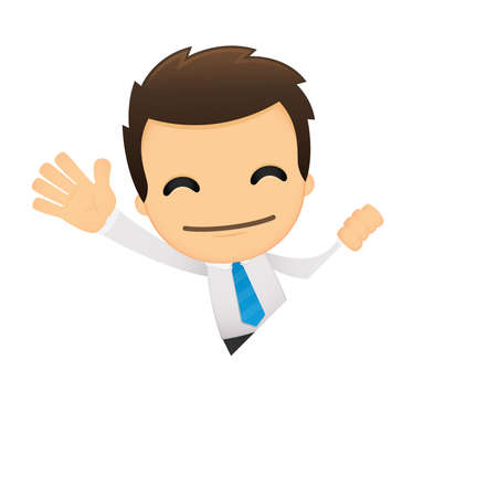 funny cartoon office workerのイラスト素材