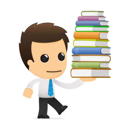 funny cartoon office workerのイラスト素材